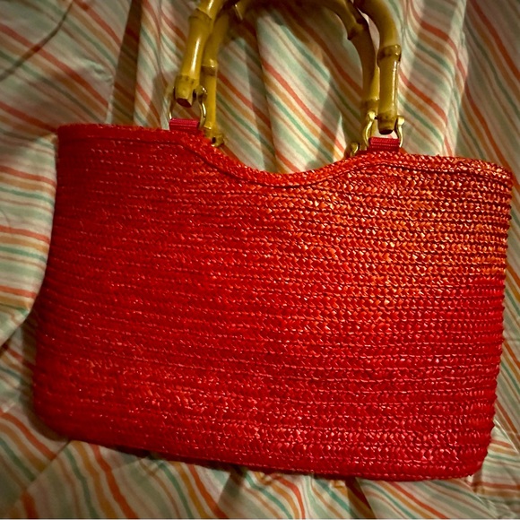 ST. John’s Bay red purse vintage made with eco material and fabric inside. - Picture 1 of 7